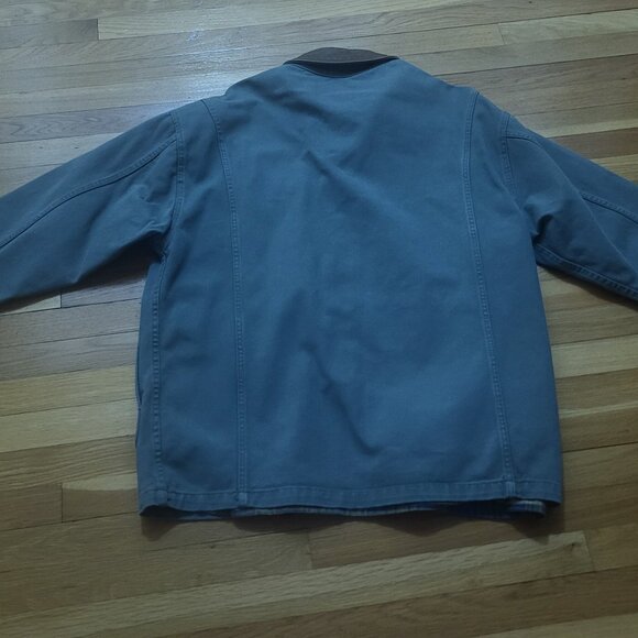 international Denim cotton lined jacket with leather collar - Picture 4 of 4